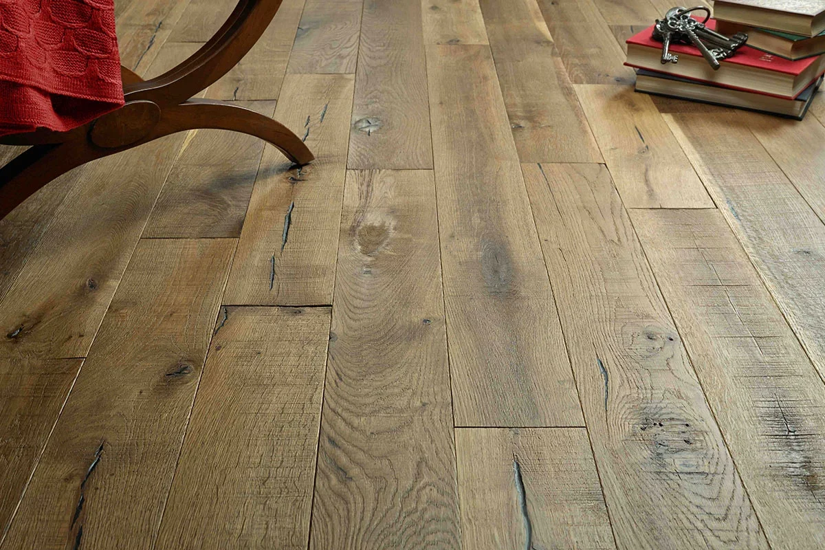 Rustic wooden flooring